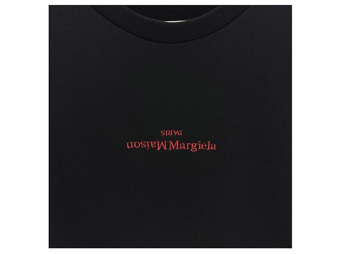 Maison Martin Margiela Sweatshirt mit Stitch Martin Logo Schwarz - Ansicht 3