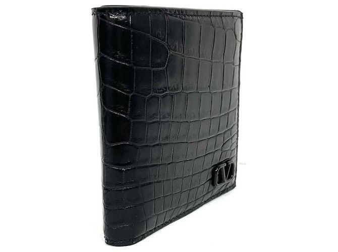 Valentino Real Crocodile Wallet Black - view 3