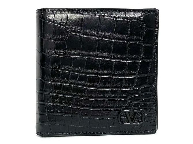 Valentino Real Crocodile Wallet Black - view 6