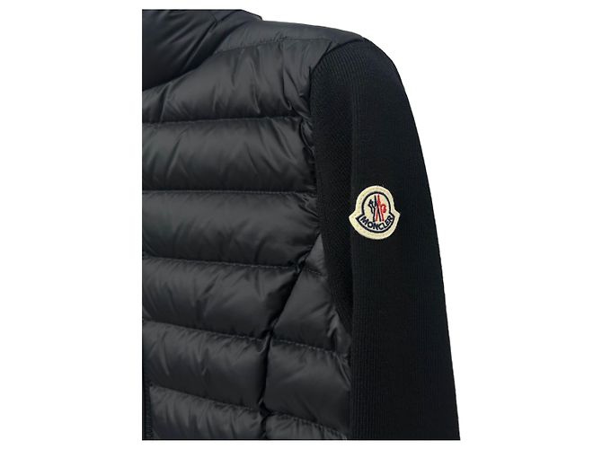 Moncler Logo Damen Leichte Jacke mit Mischpolsterung Schwarz - Ansicht 3