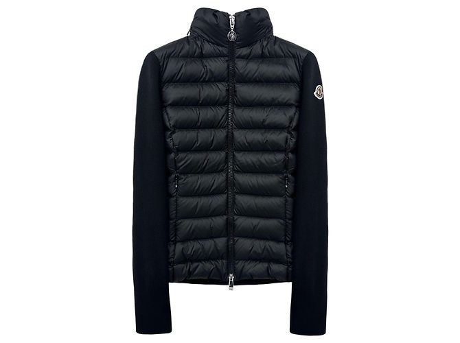 Moncler Logo Damen Leichte Jacke mit Mischpolsterung Schwarz - Ansicht 6