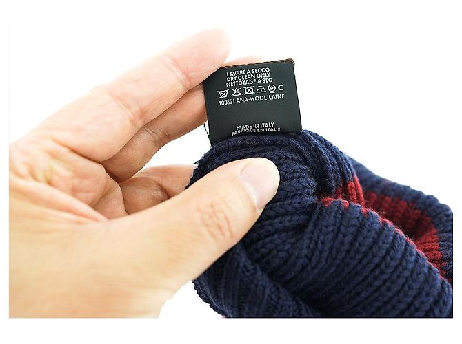 Gucci Beanie Hat Navy Red Wool Blu - vista 8