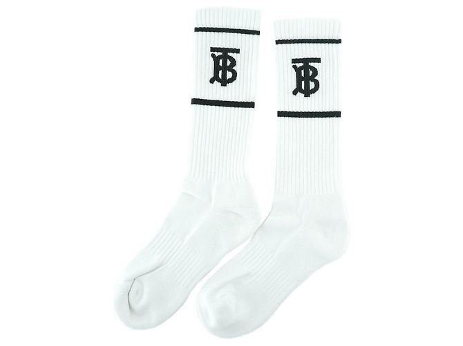 Burberry Calcetines Blancos de Algodón Unisex Deportivos de Lujo - vista 3