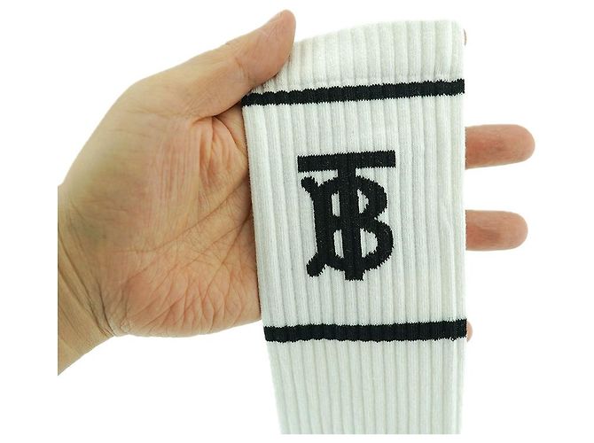 Burberry Calcetines Blancos de Algodón Unisex Deportivos de Lujo - vista 9