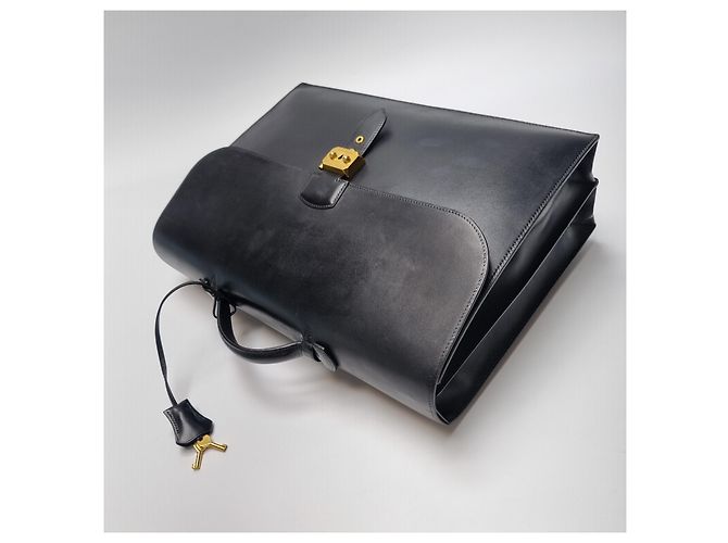 Sac à dépêches Hermès Sac Dépêches Black Gold Mallette Unisexe Tote Bag - vue 10