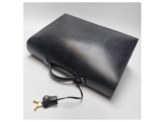 Sac à dépêches Hermès Sac Dépêches Black Gold Mallette Unisexe Tote Bag - vue 12