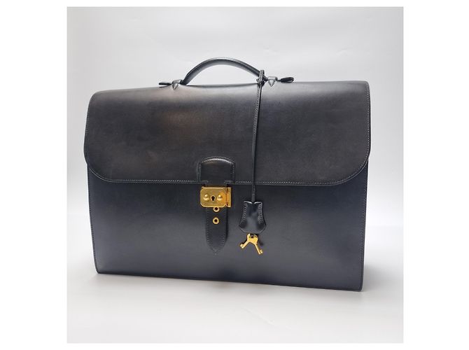 Sac à dépêches Hermès Sac Dépêches Black Gold Mallette Unisexe Tote Bag - vue 3
