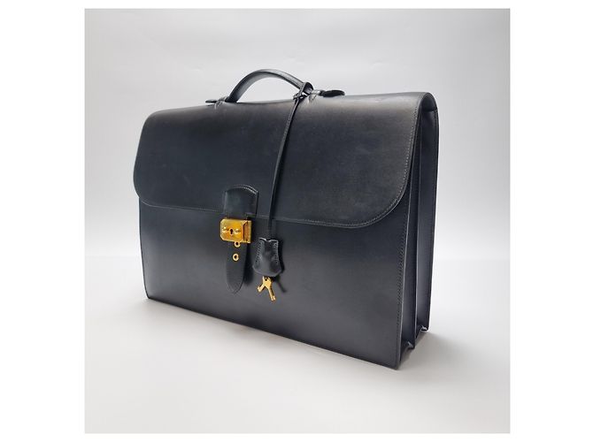 Sac à dépêches Hermès Sac Dépêches Black Gold Mallette Unisexe Tote Bag - vue 6