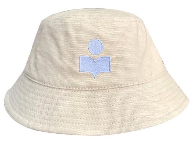 Isabel Marant Cappello bucket logo HALEY Ecru Blu chiaro stampato: ECLU - vista 10