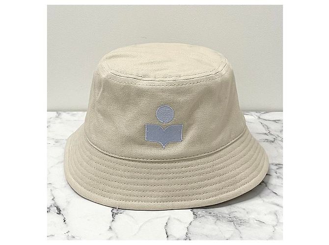 Isabel Marant Cappello bucket logo HALEY Ecru Blu chiaro stampato: ECLU - vista 11