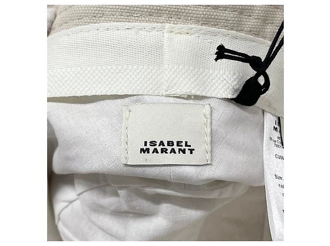 Isabel Marant Cappello bucket logo HALEY Ecru Blu chiaro stampato: ECLU - vista 15