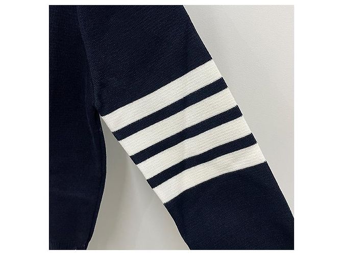 Thom Browne Pulsera Diagonal de Crepé Milano Tejido de Algodón Marino Azul - vista 16
