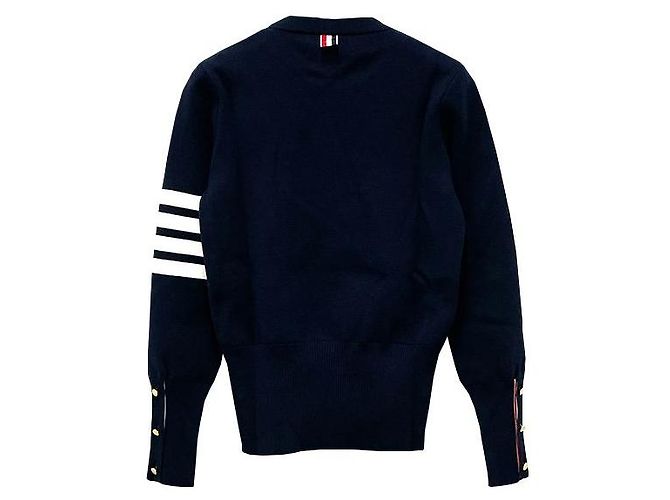 Thom Browne Pulsera Diagonal de Crepé Milano Tejido de Algodón Marino Azul - vista 3