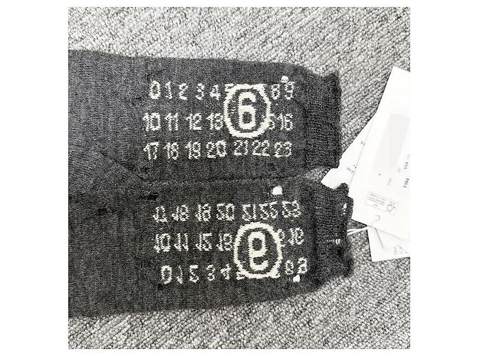 Maison Martin Margiela Luvas de lã com logo número Maison Margiela Marrom - vista 2