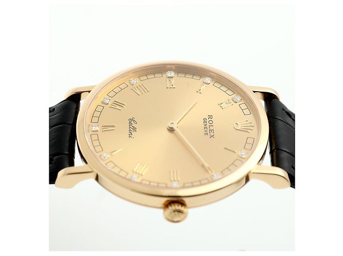 Rolex Cellini Münz Uhr Unisex Mittel Diamant Römisch Manuell Schwarz - Ansicht 10