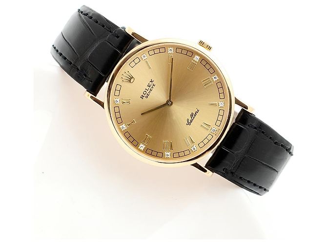 Rolex Cellini Münz Uhr Unisex Mittel Diamant Römisch Manuell Schwarz - Ansicht 16