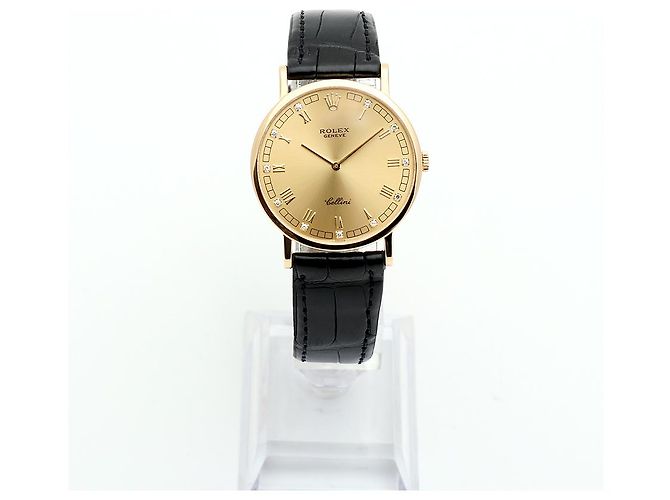 Rolex Cellini Münz Uhr Unisex Mittel Diamant Römisch Manuell Schwarz - Ansicht 3