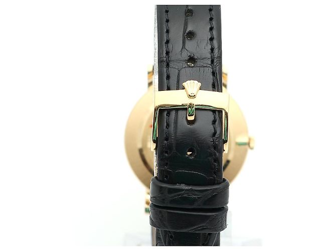 Rolex Cellini Münz Uhr Unisex Mittel Diamant Römisch Manuell Schwarz - Ansicht 6