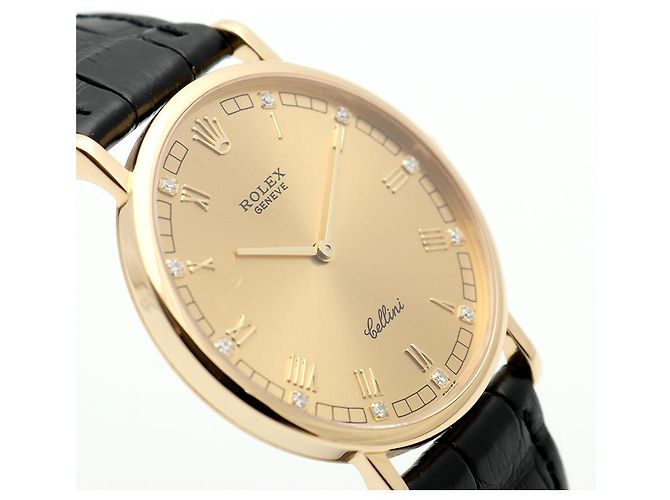 Rolex Cellini Münz Uhr Unisex Mittel Diamant Römisch Manuell Schwarz - Ansicht 9