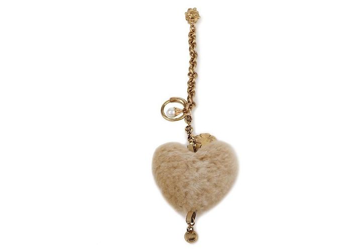 Chloé Pingente de bolsa em shearling com símbolo de coração em latão - vista 3