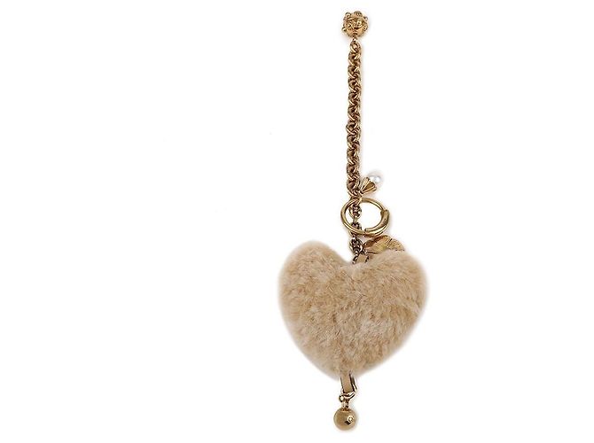 Chloé Pingente de bolsa em shearling com símbolo de coração em latão - vista 5