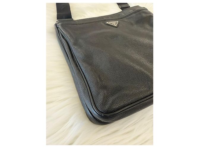 Prada Borsa a tracolla in pelle vitello Nero - vista 7