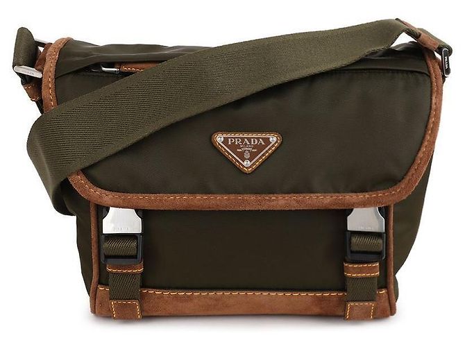Prada Borsa a spalla in suede di nylon media - vista 3