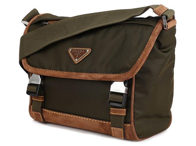 Prada Borsa a spalla in suede di nylon media - vista 4