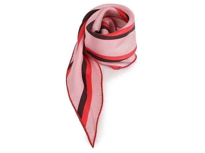 Alexander Mcqueen Foulard di seta a righe Rosa - vista 4