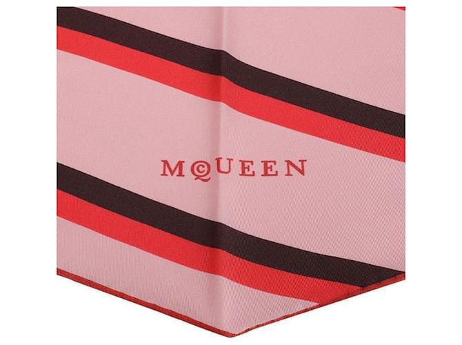 Alexander Mcqueen Foulard di seta a righe Rosa - vista 8