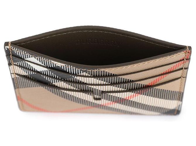 Burberry Universal Checked Card Case Brown - view 7