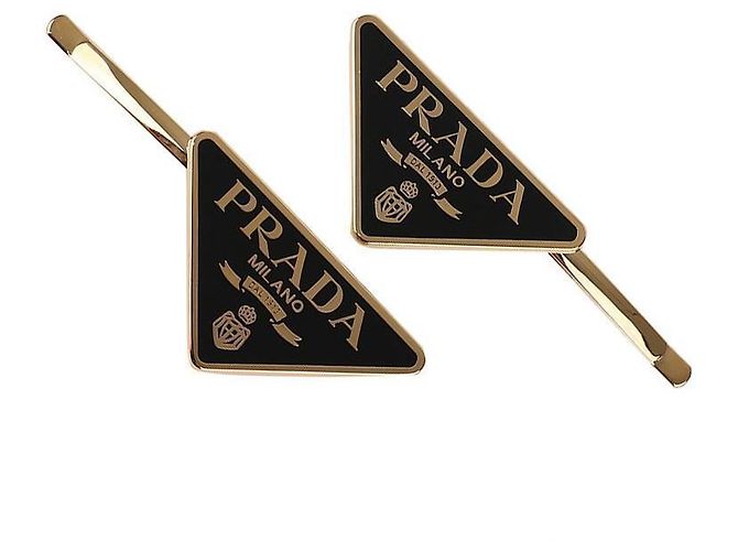 Prada Haarspange aus Metall Schwarz - Ansicht 4