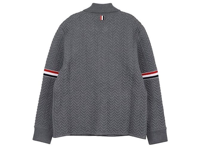 Thom Browne Jaqueta de trabalho com braço acolchoado em lã merino e algodão Marrom - vista 4