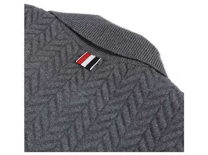 Thom Browne Jaqueta de trabalho com braço acolchoado em lã merino e algodão Marrom - vista 6