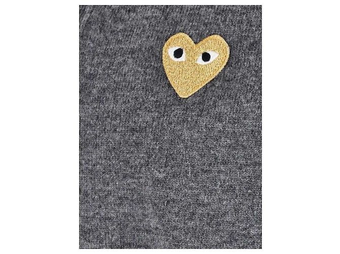 Comme Des Garcons Wollcardigan mit goldenem Herz-Patch AX Braun - Ansicht 6