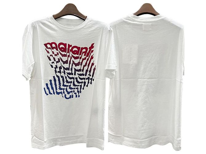 Isabel Marant Weißes T-Shirt mit grafischem Logo Etoile ZEWEL - Ansicht 9