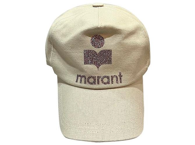 Isabel Marant TYRONY Glitzer-Logo Baseballcap Ecru Weiß - Ansicht 11