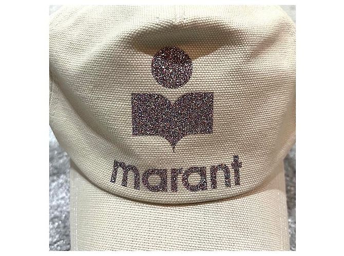 Isabel Marant TYRONY Glitzer-Logo Baseballcap Ecru Weiß - Ansicht 15