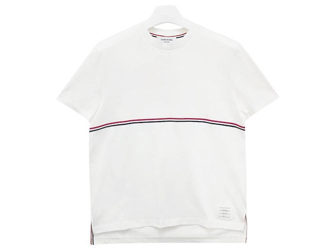 Thom Browne Three-Stripe Short Sleeve T-Shirt White - view 13