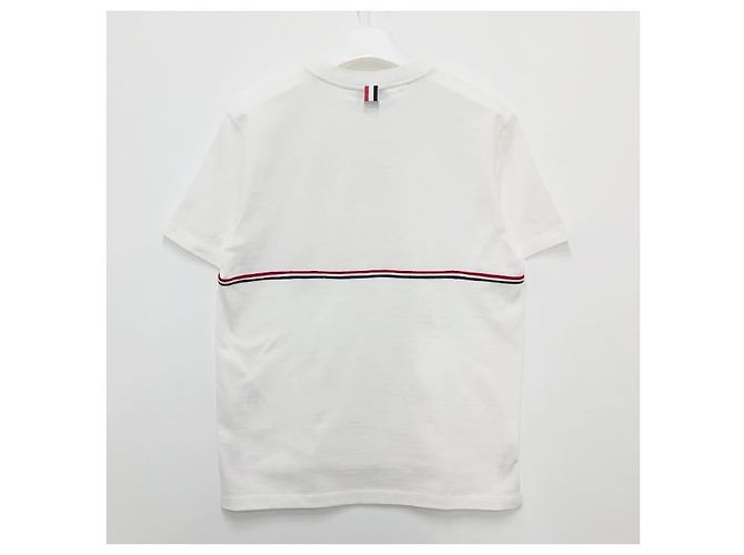Thom Browne Three-Stripe Short Sleeve T-Shirt White - view 14