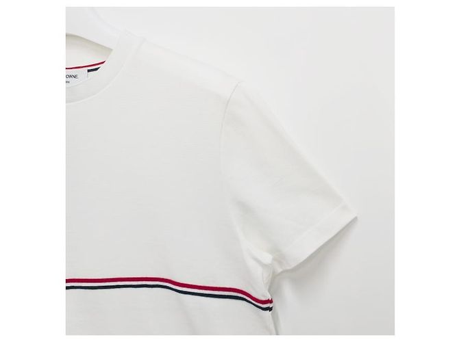 Thom Browne Three-Stripe Short Sleeve T-Shirt White - view 16