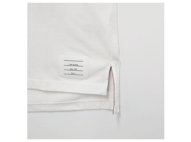 Thom Browne Three-Stripe Short Sleeve T-Shirt White - view 17