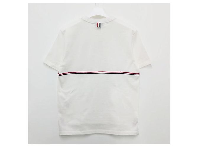 Thom Browne Three-Stripe Short Sleeve T-Shirt White - view 2