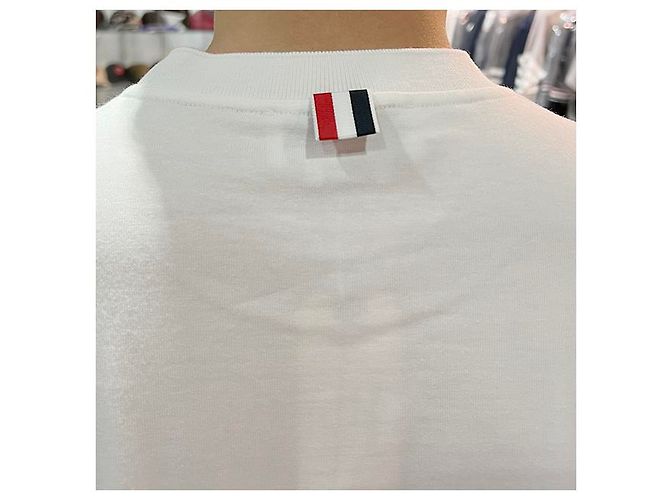 Thom Browne Three-Stripe Short Sleeve T-Shirt White - view 25