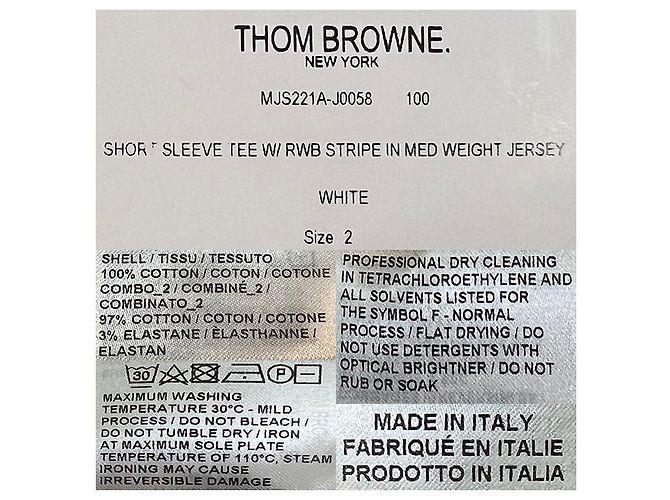 Thom Browne Three-Stripe Short Sleeve T-Shirt White - view 27