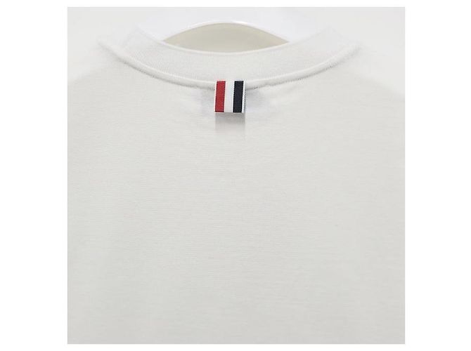 Thom Browne Three-Stripe Short Sleeve T-Shirt White - view 6
