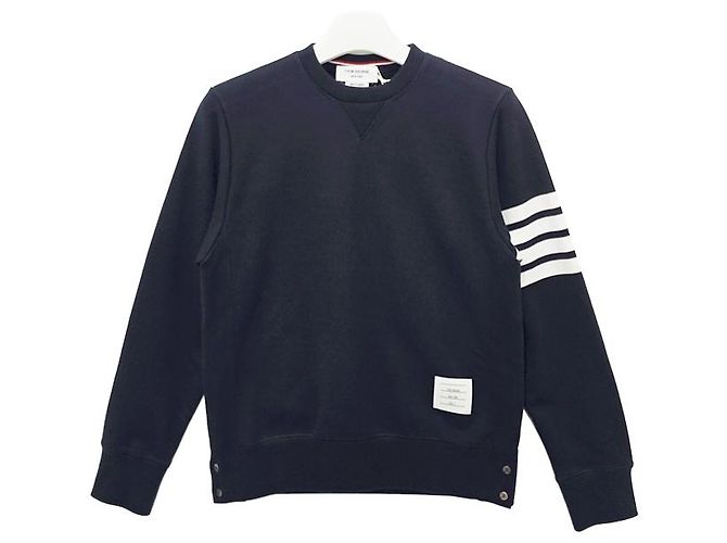 Thom Browne Klassische Sweatshirt Navy Diagonal Armband Tasche Blau - Ansicht 13