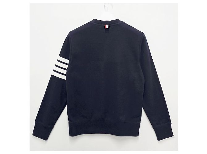 Thom Browne Klassische Sweatshirt Navy Diagonal Armband Tasche Blau - Ansicht 14