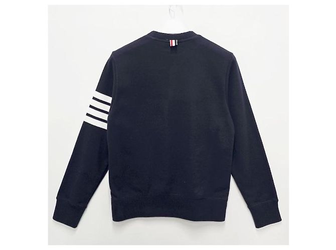 Thom Browne Klassische Sweatshirt Navy Diagonal Armband Tasche Blau - Ansicht 2