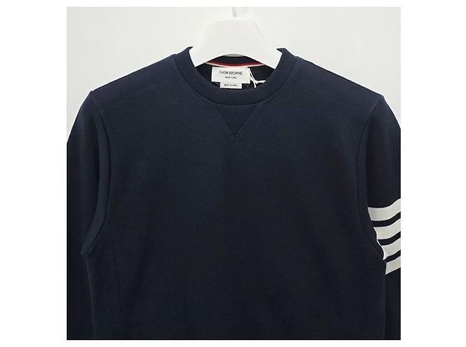 Thom Browne Klassische Sweatshirt Navy Diagonal Armband Tasche Blau - Ansicht 3